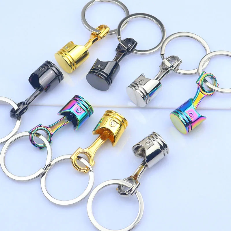 Car Engine Piston Style Keychain Key Ring Creative Auto Modification Piston Model Metal Keyring Keyfob Personalized Men Gifts