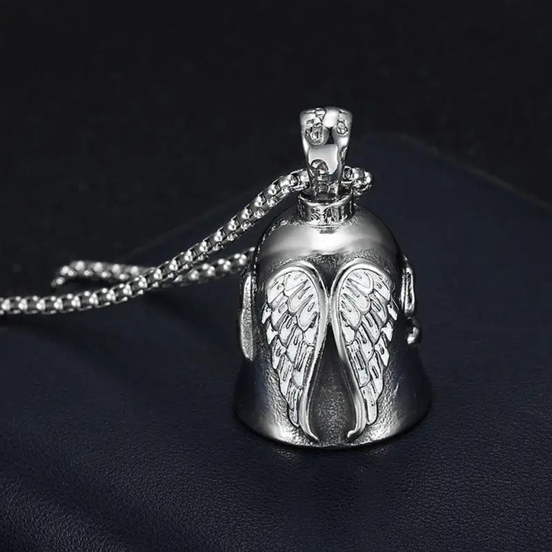 Riding Bell Creative Angel Guardian Biker Riding Bell Stainless Steel Biker Style Eagle Rider Necklace Gift Bike Accessories