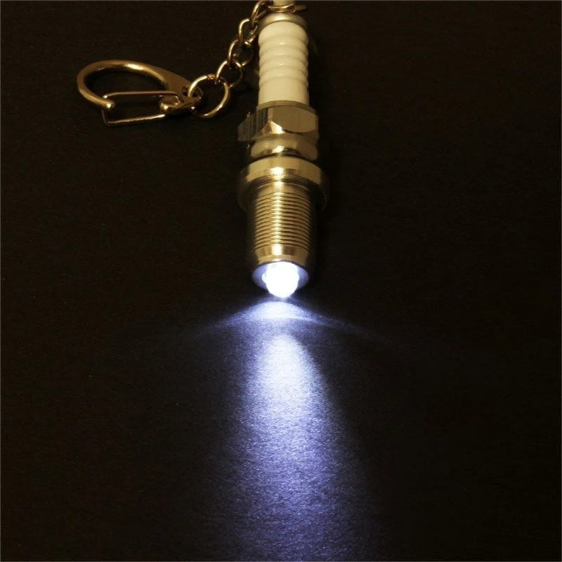 LED Key Chain Spark Plug Key Chain Keychain Car Parts Keyring  keychain  marvel  drive safe key chain