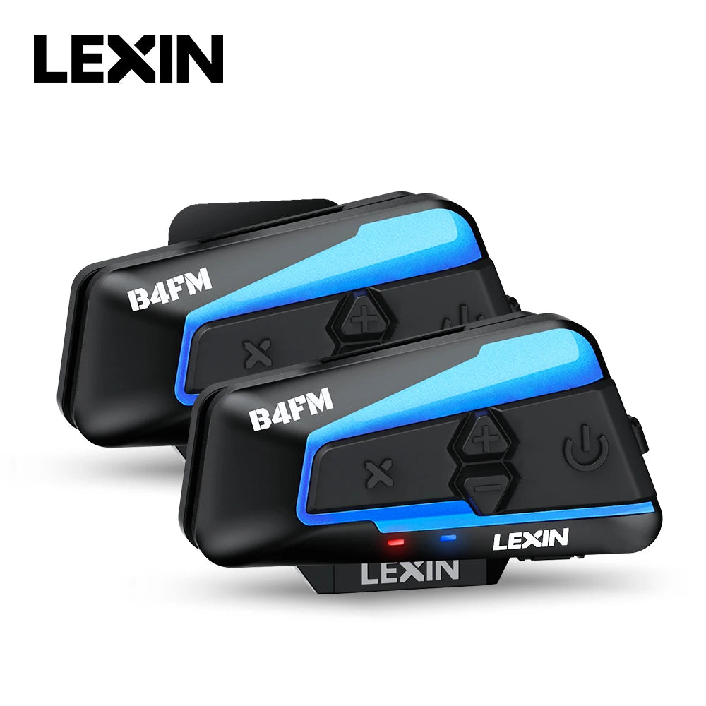 Lexin B4FM-X Bluetooth Motorcycle Intercom Helmet Headsets,BT 5.0 Wireless Communication Interphone Music Sharing 10 Riders