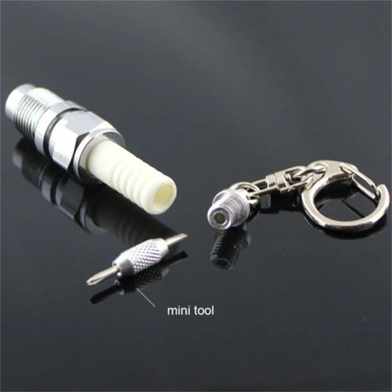 LED Key Chain Spark Plug Key Chain Keychain Car Parts Keyring  keychain  marvel  drive safe key chain