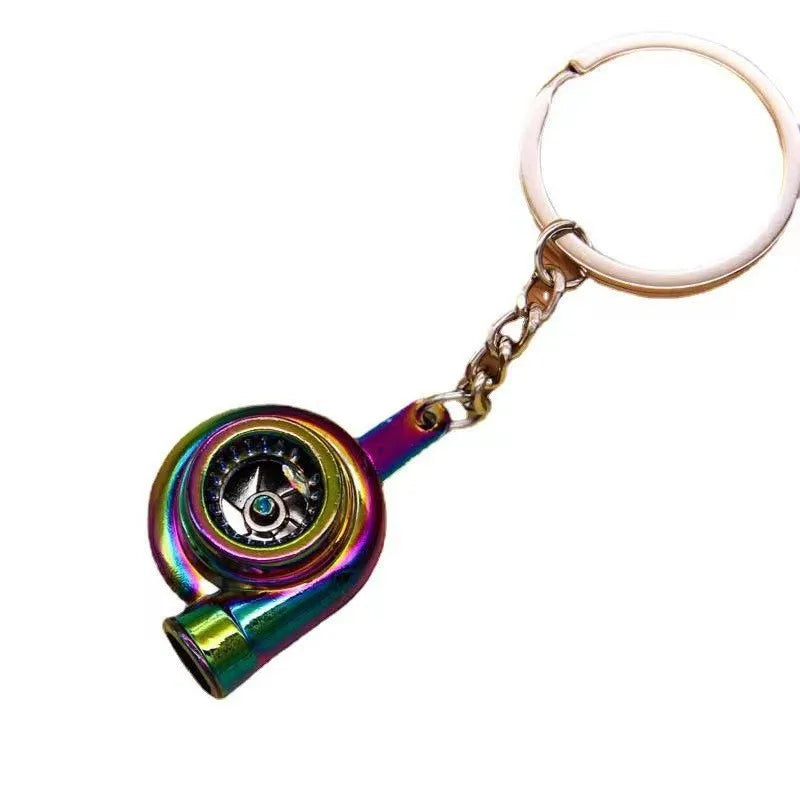 Turbo Turbocharger Keychain Metal Automotive Spinning Turbine