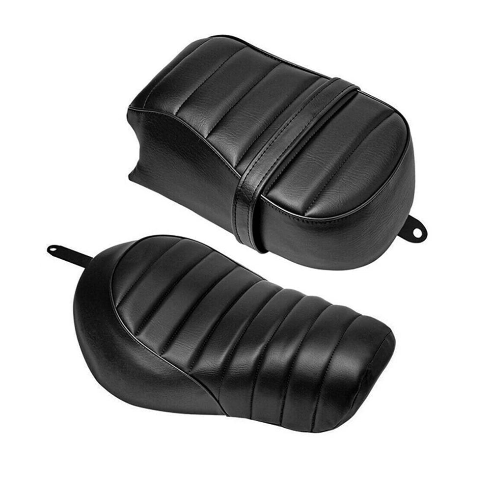 Black Leather Front Driver Seat Passenger Seat Pillion Cushion Fits For Harley Sportster Iron XL 883 1200 2016-2021