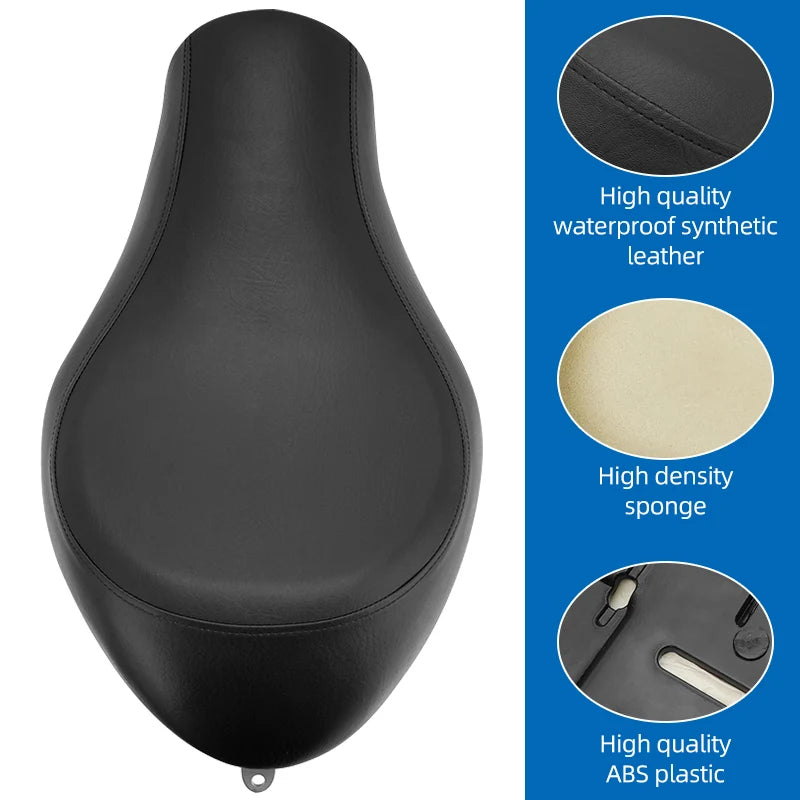 Solo Driver Seat Cushion Pad Black For Harley Sportster XL 1200 883 48 72 Custom 2004-2015