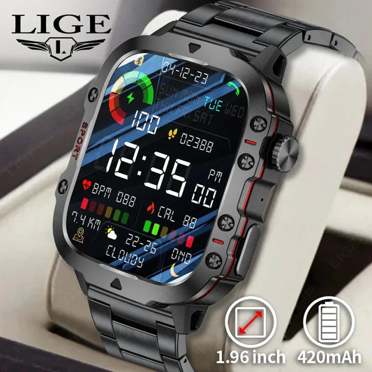 Smart Watch Men Outdoor Watches lP68 Waterproof 2.01" Al Voice Bluetooth Call Smartwatch For Android lOS