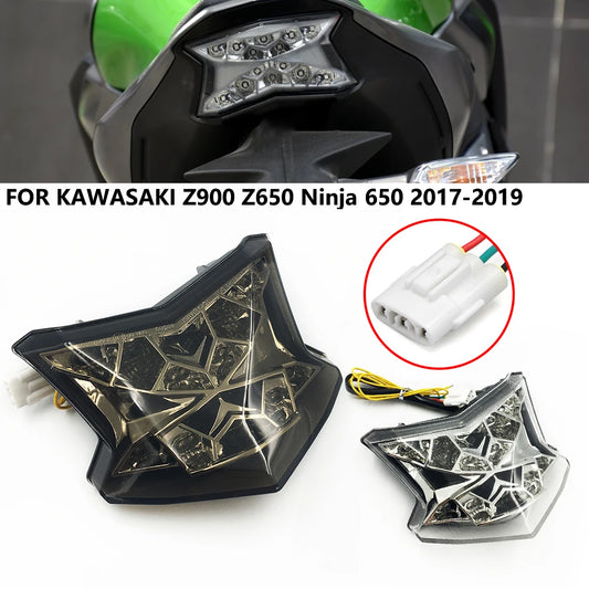 LED Taillight Brake Stop Tail Light Integrated Frosting Turn Signal Lamp For Kawasaki Ninja 650 Z650 Z900 2017 2018 2019